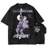 Vintage Anime JoJo's Bizarre Adventure T-shirt Men Clothing Josuke Higashikata Washed T Shirt Summer Casual Cotton Tees Clothes