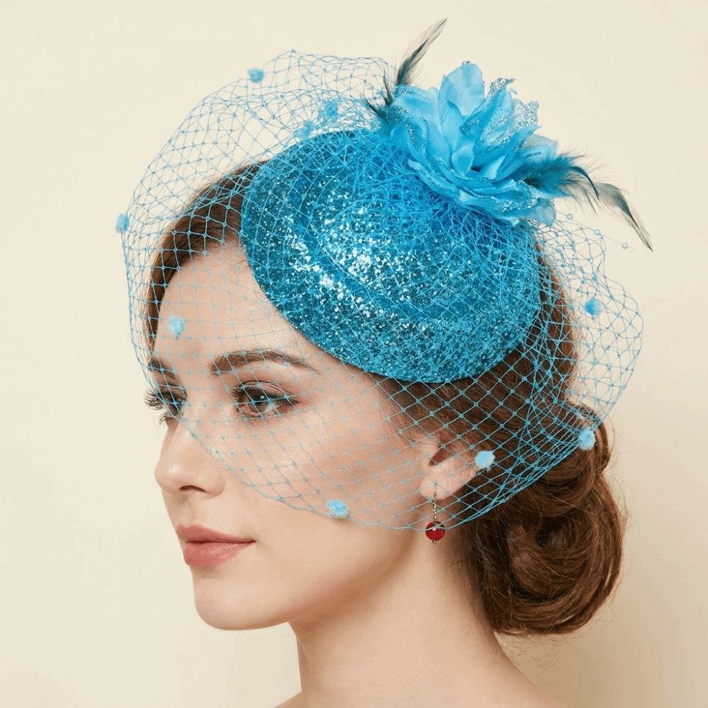 Wave Point Bridal Headdress Mesh Wedding Veil Hat Exquisite Felt Fascinator Hat  Bridal