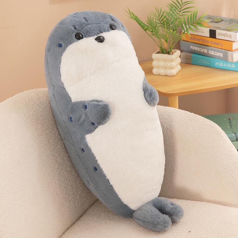 

Тюлени Плюшевые игрушки Морская жизнь Подушка Мультяшные животные Набивная кукла Подушка Сопровождать 70cm/27.56in серый