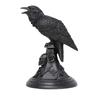 Gothic Crow Candle Holder Retro Black Owl Candlestick Resin Sculpture Craft Halloween Statue Fun Atmosphere Home Desk Decoration
