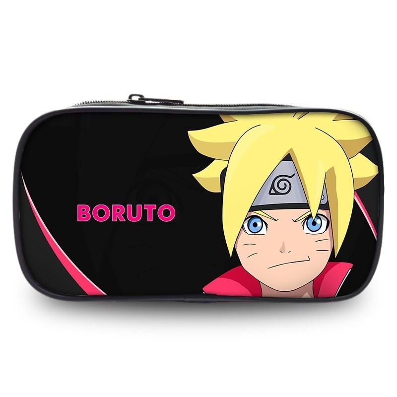 Naruto Boruto Anime Pencil Case Large Capacity Nylon Stationery Organizer For Teens And Students