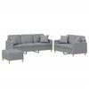 3 Piece Sofa Set with Cushions Light Grey Fabric