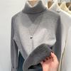Fleece and Thickened Sweater Women's High-neck One-piece Fleece Sweater Women's Autumn and Winter Pullover Solid-color Knitted Sweater