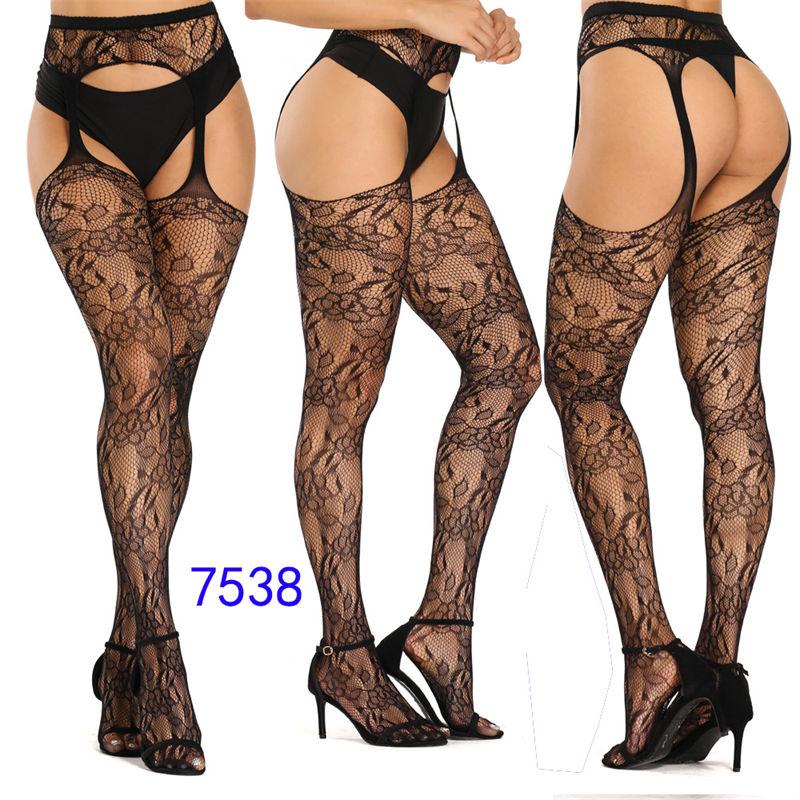 Sexy Suspenders Mesh Stockings Fishnet Eye Women's Bottoming Pantyhose