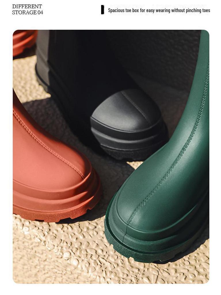 Korean Style Women's High Tube Waterproof Rain Boots - Non-Slip, Warm, Velvet-Lined Rubber Shoes for Outdoors