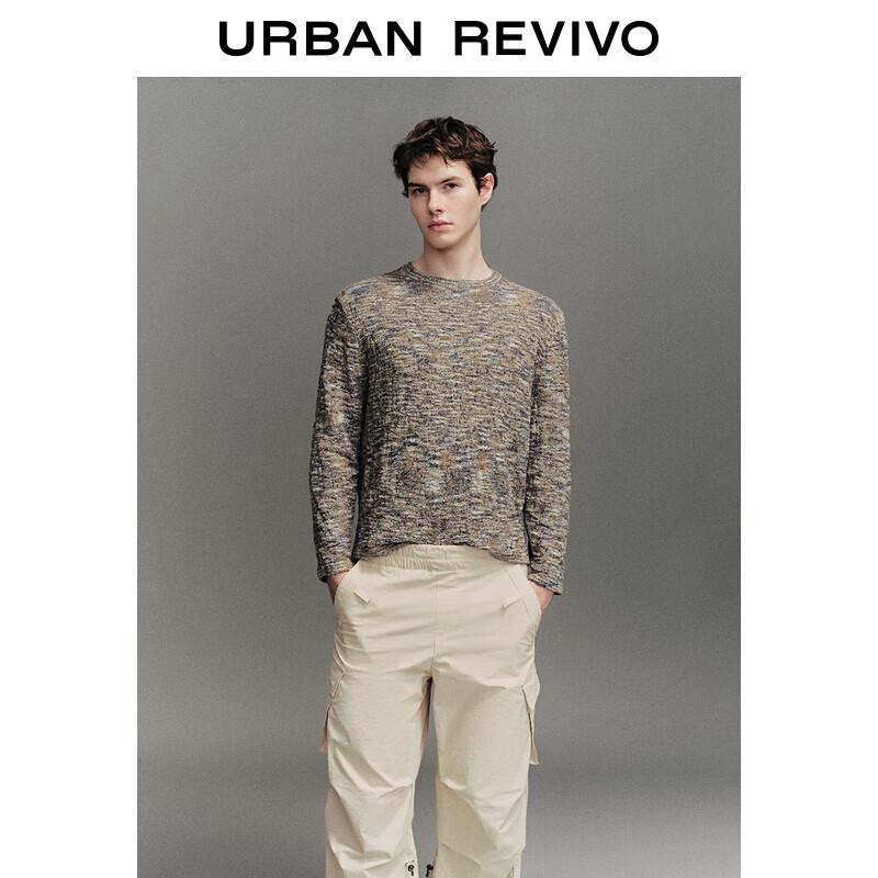 

UR Men s Retro Color Block Cropped Sleeve Knit Sweater M