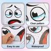 8-Piece Funny Trash Can Stickers, Waterproof Cartoon Face Expression Decals Plastic, Removable,Self-Adhesive for Dustbin Toilet Fridge Wall Decor