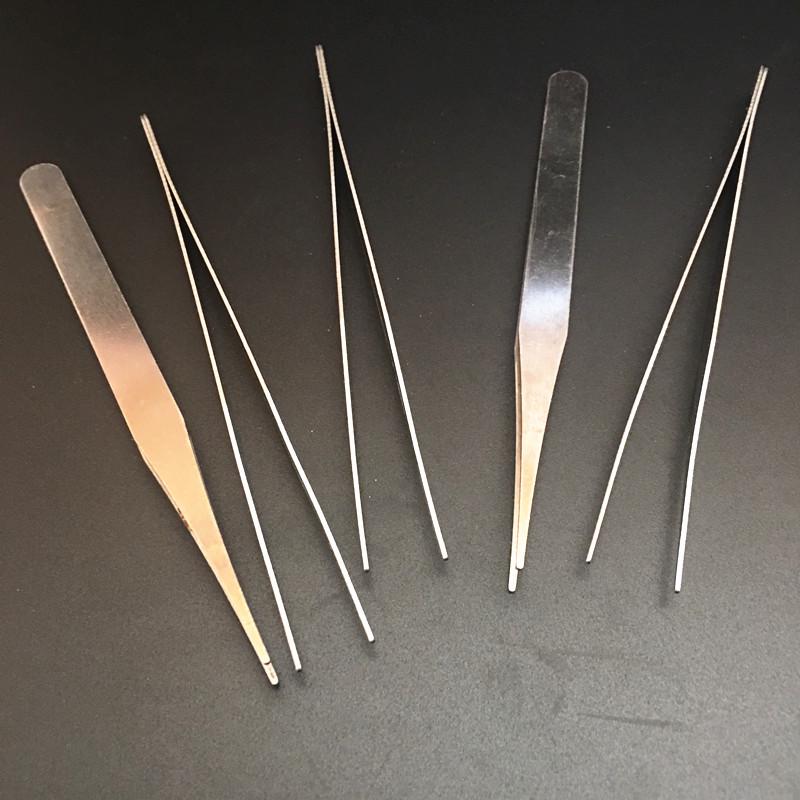 Precision Stainless Steel Tweezer Set: Includes Straight, Curved, and Bent Tips for Phone Repair and Beauty.