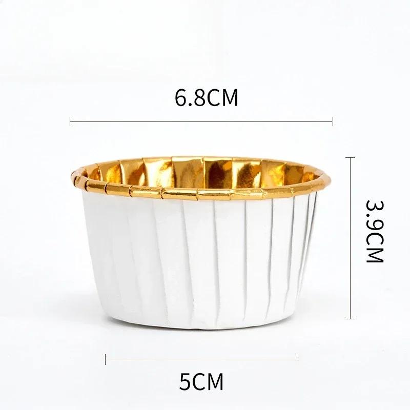 50-150Pcs Cupcake Mold Paper Cup Oilproof Cupcake Liner Baking Cup Tray Case Wedding Party Caissettes Golden Muffin Wrapper Paper