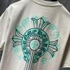 8737 CHROME HEARTS 2025 Lato Nowa Wysokiej Jakości Bawełna Okrągły Dekolt Luźny Duży Rozmiar Męski i Damski T-shirt T-shirt dla Par