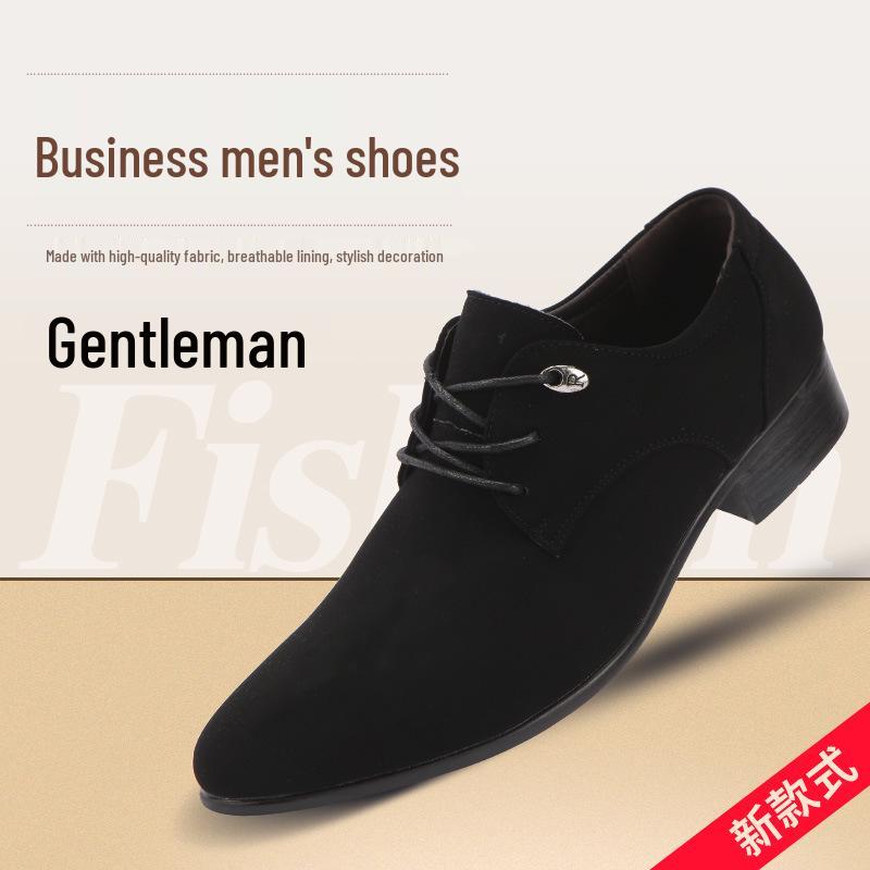 Spring/Summer 2026 Korean Style Men s Trendy Matte Leather Casual Shoes Size 43 чёрный