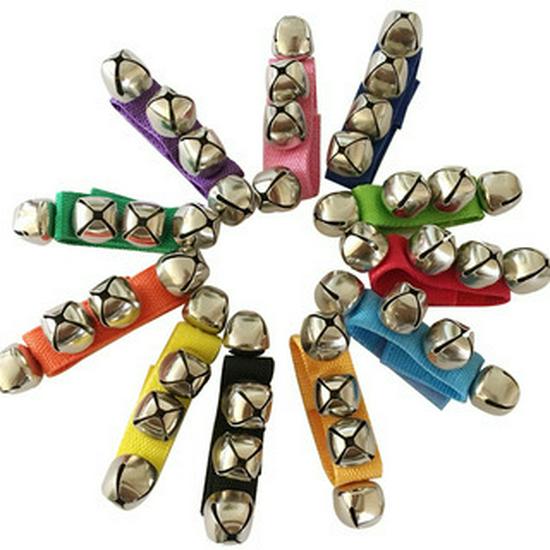 Orff Instruments: Wrist, Hand, Ankle, Dance, Waist, and Hand-Crank Bells. фиолетовый