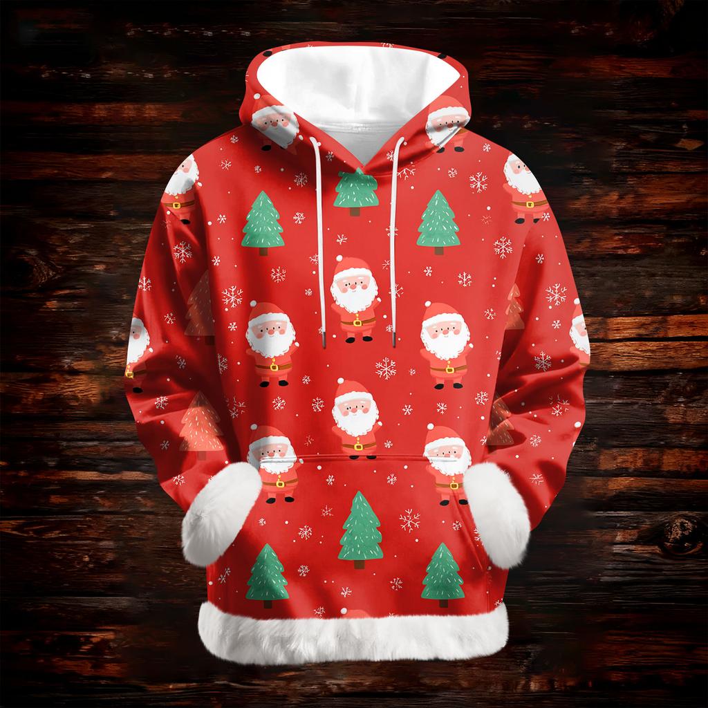 Women's Casual Fashion Print Long Sleeve Hooded Sweatshirt Top