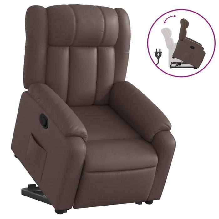 VidaXL Fauteuil Inclinable, Chaise de Relaxation avec Dossier, Siège avec Accoudoirs, Fauteuil TV de Salon, Moderne, Marron 3205266