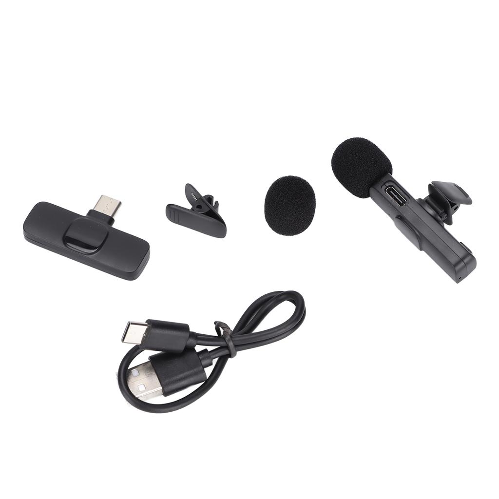 Wireless Microphone Lavalier Lapel Microphone Clip On Video Mic for Live Outdoor Mobile Phone