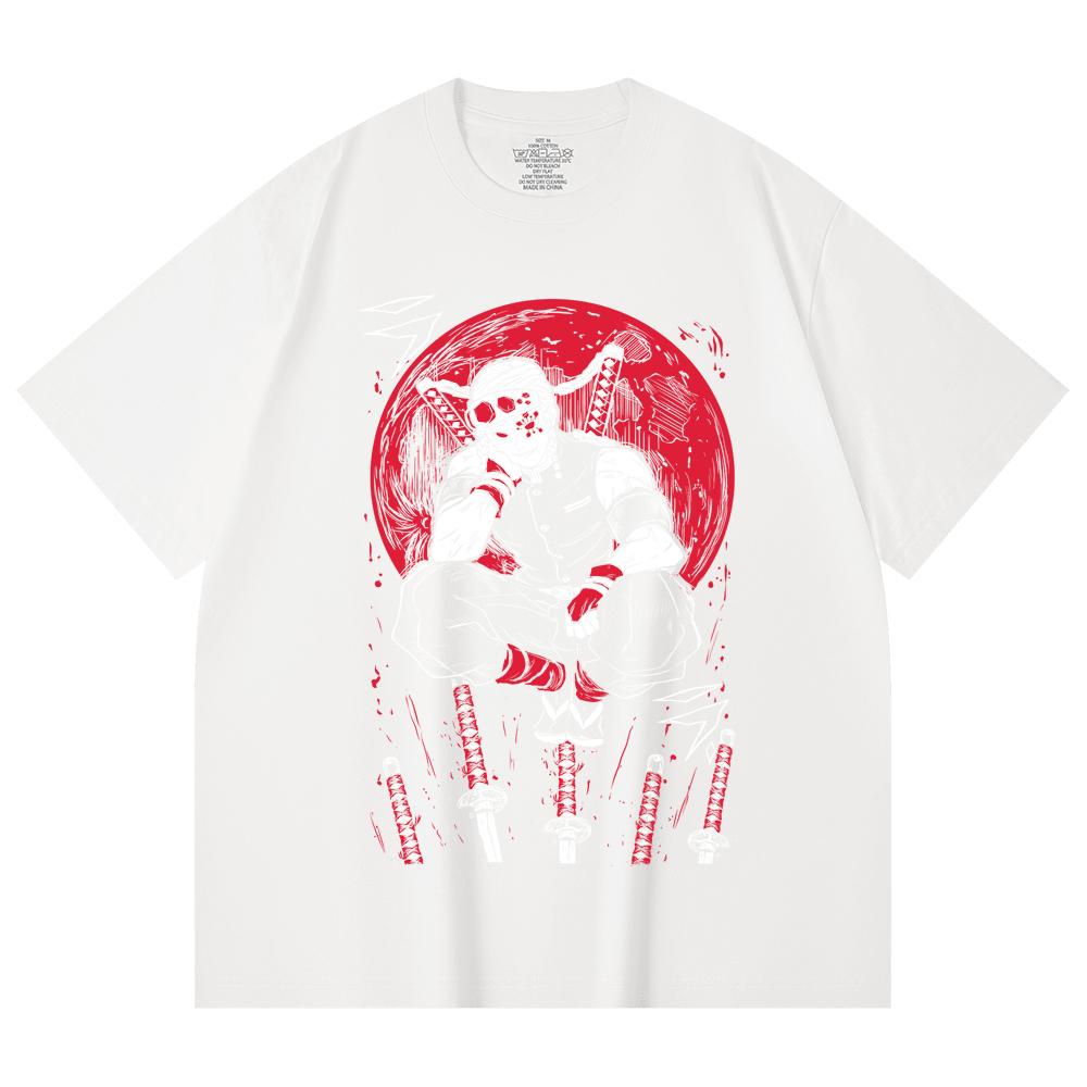 230 Gsm 100% Cotton Demon Slayer V48 Uzui Print Unisex Heavy Cotton T Shirt