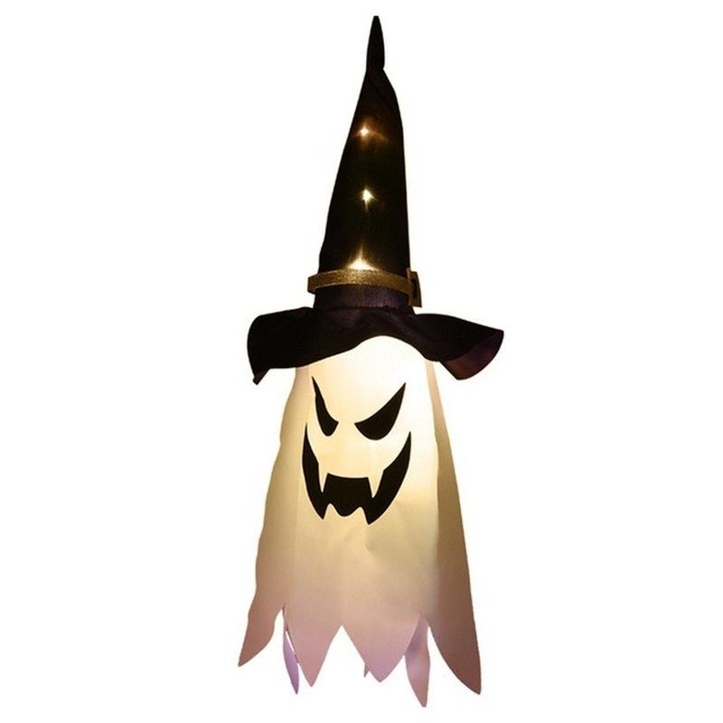 Halloween Dekoration LED Blinklicht Gypsophila Ghost Festival Dress Up Glowing Wizard Ghost Hat Lampe Dekor Hängende Laterne
