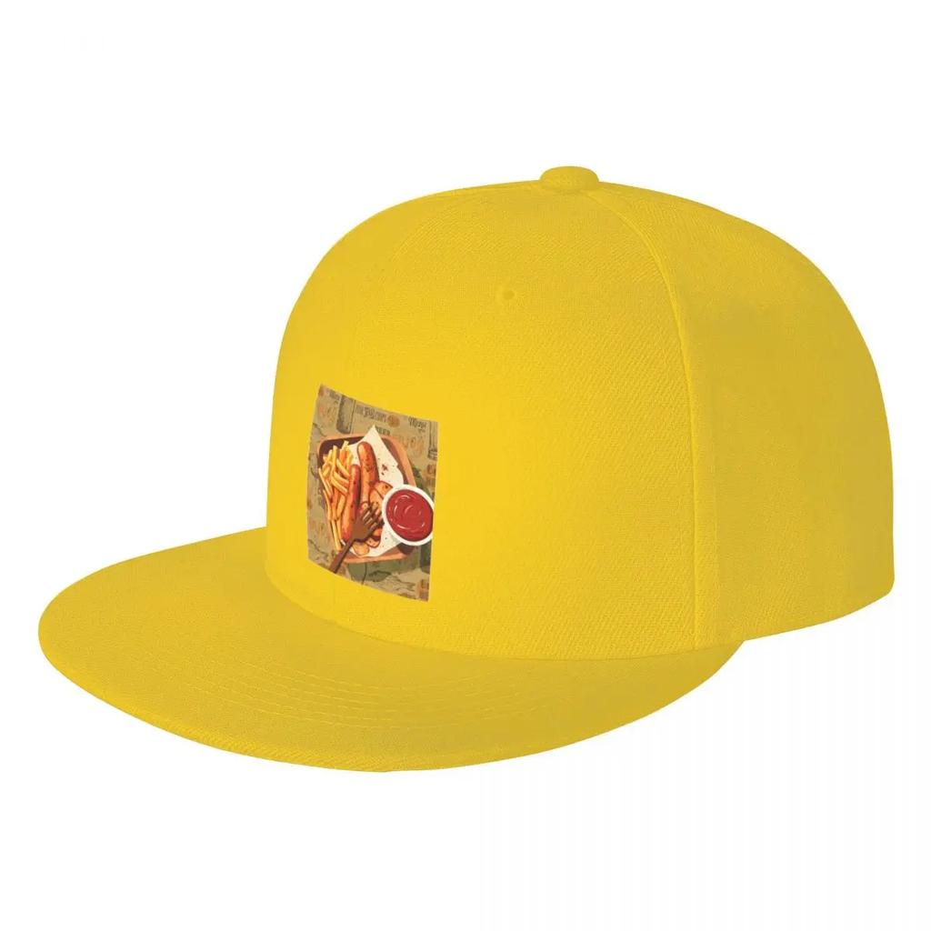Currywurst Wall Art Baseball Caps Snapback Fashion Baseball Hats Breathable Casual Casquette Outdoor for Unisex