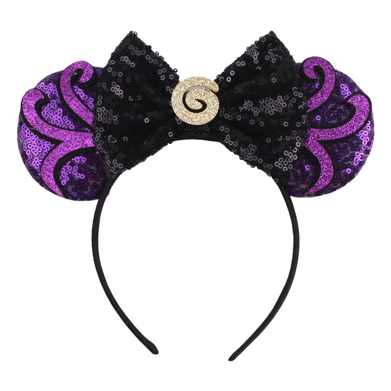 Halloween Mouse Ears Headband Sequins Bow Hairband For Women Featival Party DIY Hair Accessories Boutique