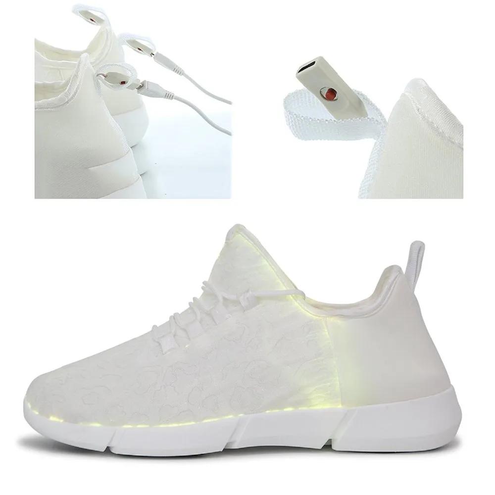 Baskets lumineuses Spring Boy pour hommes, femmes, filles, enfants, chaussures à LED clignotantes, adultes, rechargeables par USB, chaussures en fibre optique