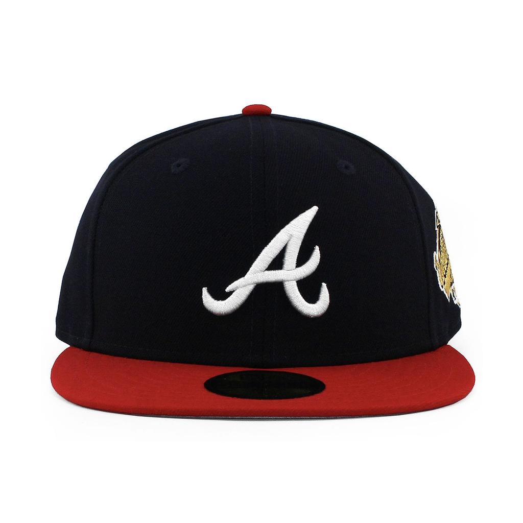 New Era 59FIFTY Atlanta Braves MLB 1995 World Series Game Fitted Size World Series Side Patch Cap, Navy, 8, 5950, [Used]