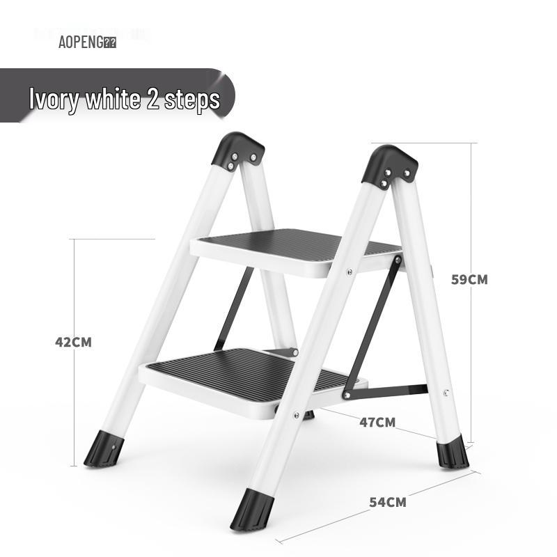 Multi-Functional Telescopic A-Frame Ladder: Indoor Folding Ladder with 3-4 Steps, Thickened for Stability.