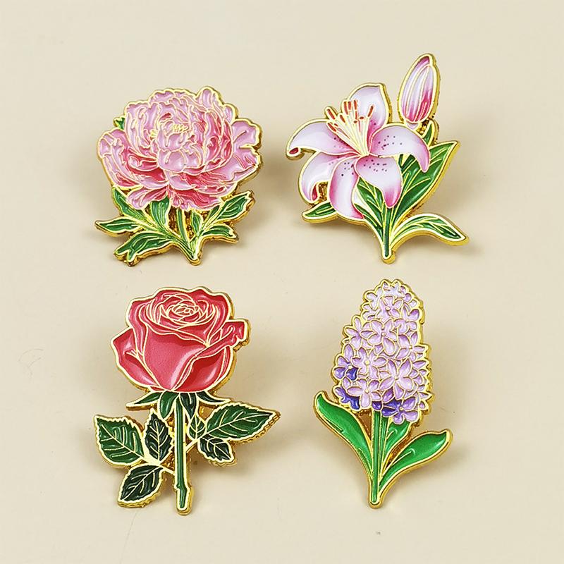 Lovely Flowers Pins For Women Girl'S Clothes Backpack Brooch Pin Plants Badge Gifts