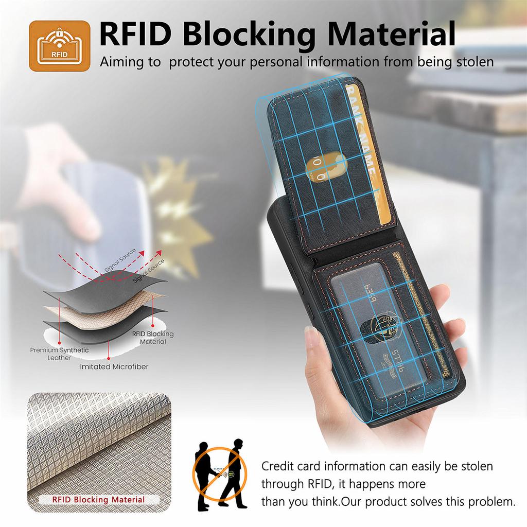 For Oppo Find X8 Pro 5G Magnetic Case Leather Back Cover with Detachable Card Holder Kickstand