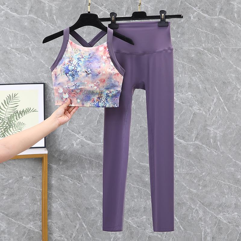Ruched Yoga Suit Set: Yoga Top, Hip-Lifting High-Waisted Leggings, Fitness Bra