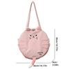 2025 New Leisure Fashion Embroidered Large Capacity Shoulder Bag Cute Cartoon Cat Commuter Canvas Small Round Bag