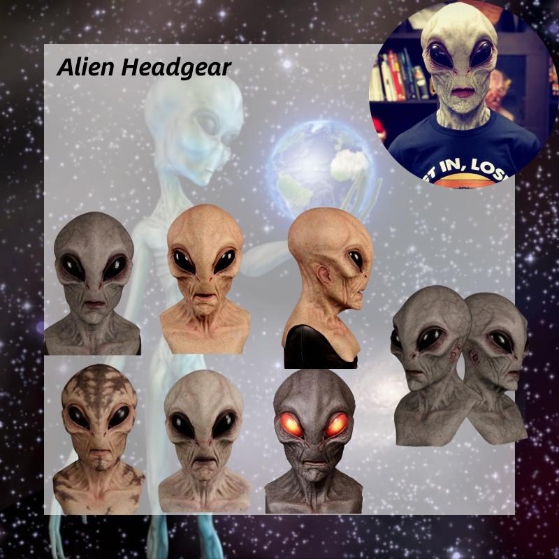 Einzigartiges Design Alien-Maske für Halloween Vollkopf-Alien-Maske mit furchteinflößenden Merkmalen