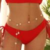 1pc Elegant Summer Beach Water Drop Pearl Pendant Waist Chain, Women Body Jewelry Accessory