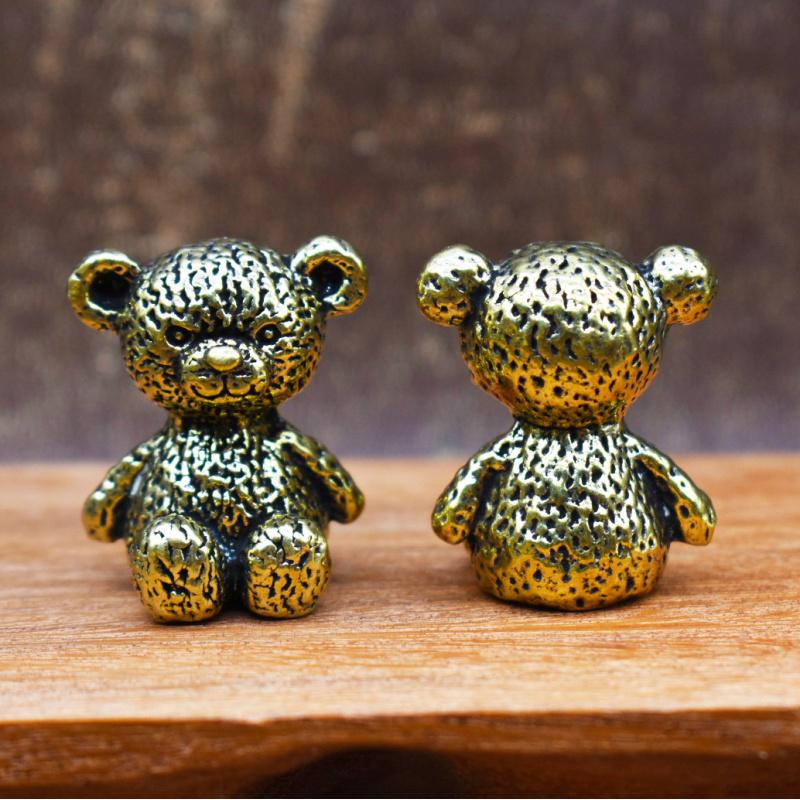 Bear Ornament Home Office Desktop Cute Brass Craft Decoration