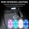 Lumină LED compactă reîncărcabilă USB pentru mașină cu activare magnetică la atingere și iluminare multicoloră