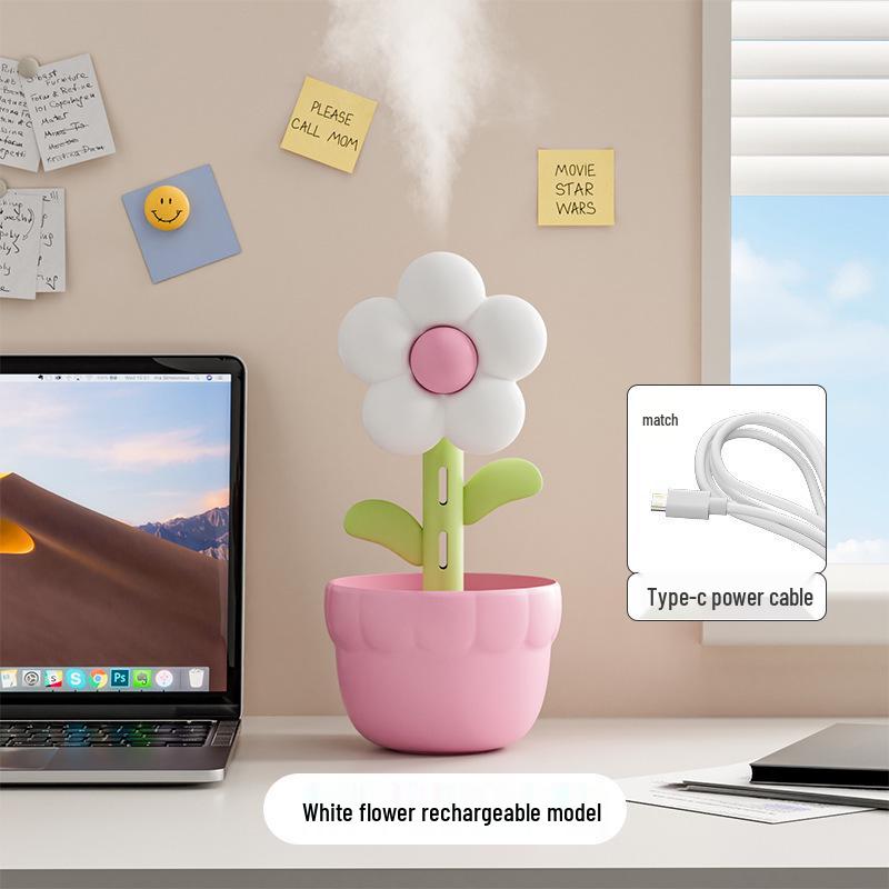 Blumen-Luftbefeuchter mit großem Fassungsvermögen und Nachtlicht - Ideal für Zuhause, Büro und Schlafzimmerdekoration