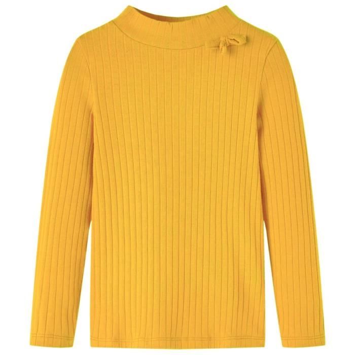 T-shirt enfants à manches longues tricot côtelé 4 couleurs et 5 dimensions disponibles
