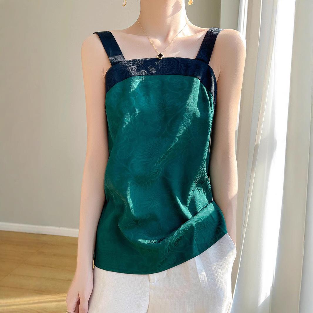 

Chinese Style Embroidered Sleeveless Tang Suit Camisole Top 3XL