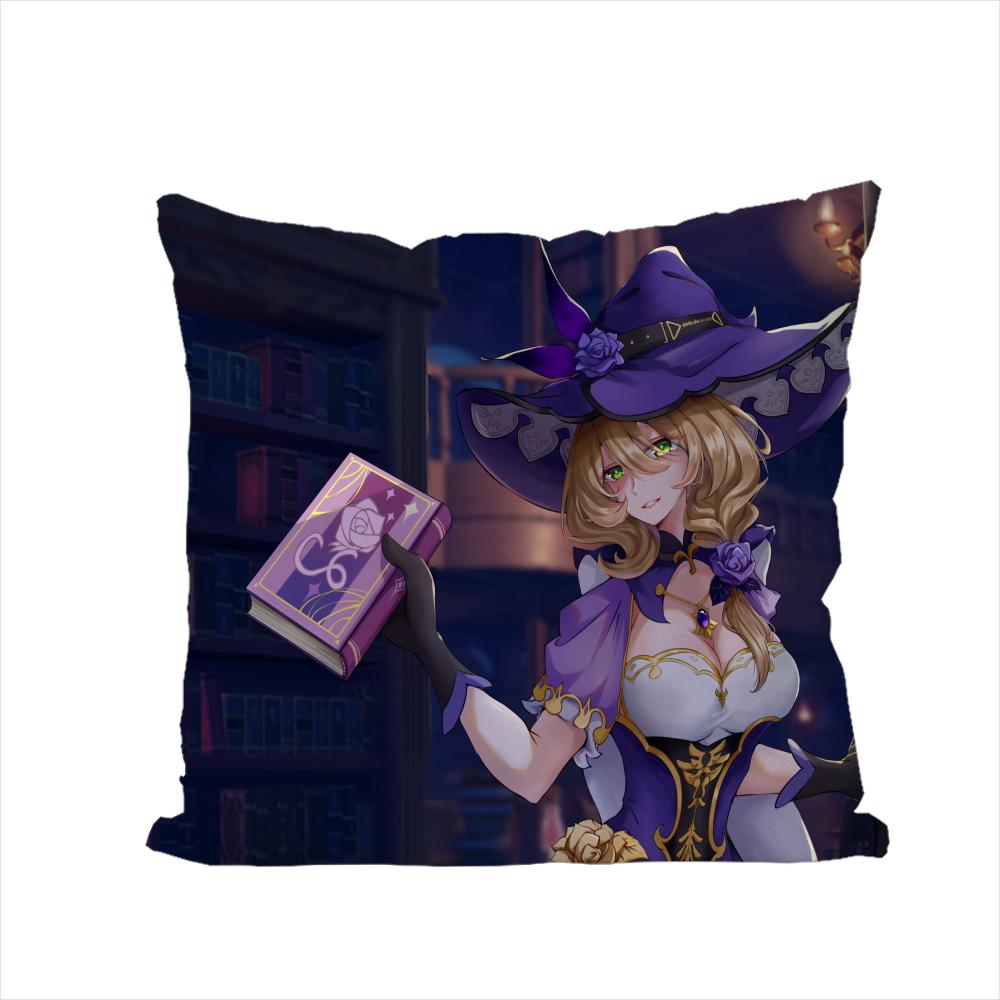Genshin Impact Pillow Case For Car Sofa Decorative Home Doublesided Print Plush Square Throw Pillow Cushion Cover