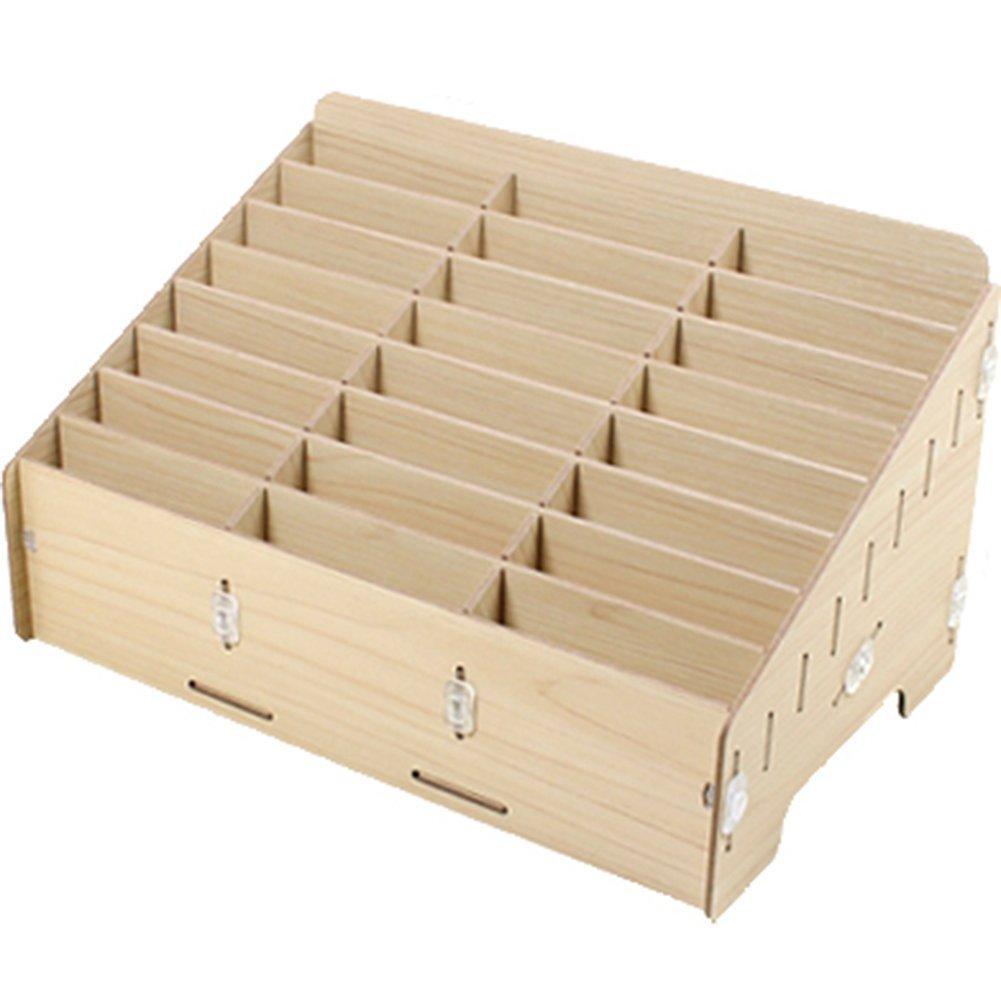 

Umora Multifunctional Storage Box with Cell Phone Wooden Convenient for Office and Classroom Use Pockets, Design, (24 Compartments) бежевый