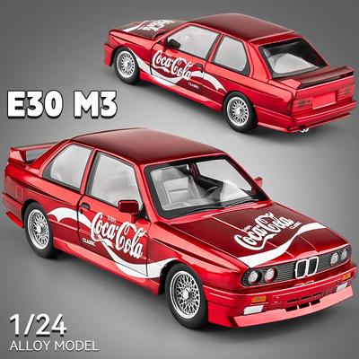 Simulation 1/24 BMW M3 Alloy Car Model Cola Printed Diecast Toy Vehicle Children Boy Birthday Gift Collection Miniature Voiture