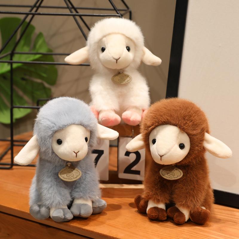 11/17/23cm Cute Cloud Sheep Plush Toy Realistic Sheep Plush Doll Lamb Small Size Backpack Pendant Decor Gift For Boy Girl