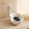 Stable Jewelry Organizer Holder, Seahorse Shape Storage Tray, with Wave Shell Small Groove Design, for Rings Necklaces Earrings Dressing Table Tray