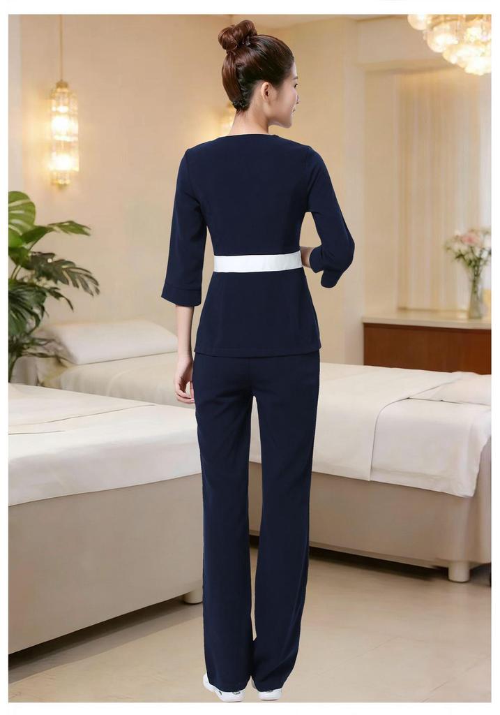 Women's Spring/Summer Cardigan for Skin Care Specialist - Mid-Sleeve Workwear in Chinese Style for Beauty Salons