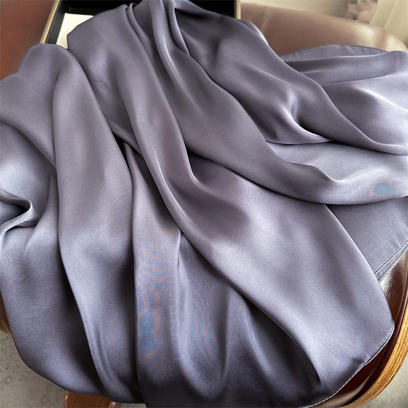 Versatile Silk-Like Scarf: Women's Spring/Summer Plain Gauze Wrap - Headscarf, Beach Towel, or Korean Satin Style