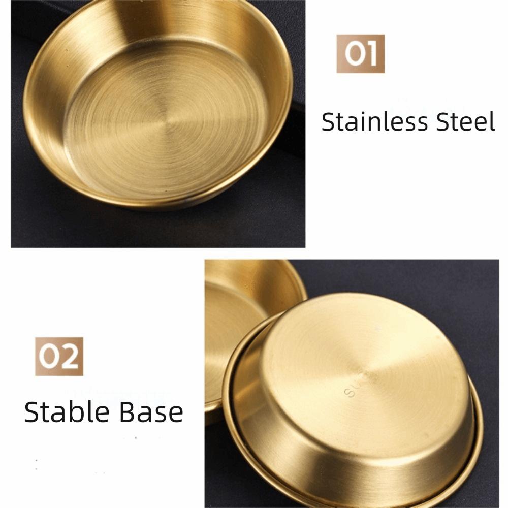 3pcs Thickening Korean Sauce Dish Stainless Steel Seasoning Dish Salad Bowls Condiment Bowl  Kitchen