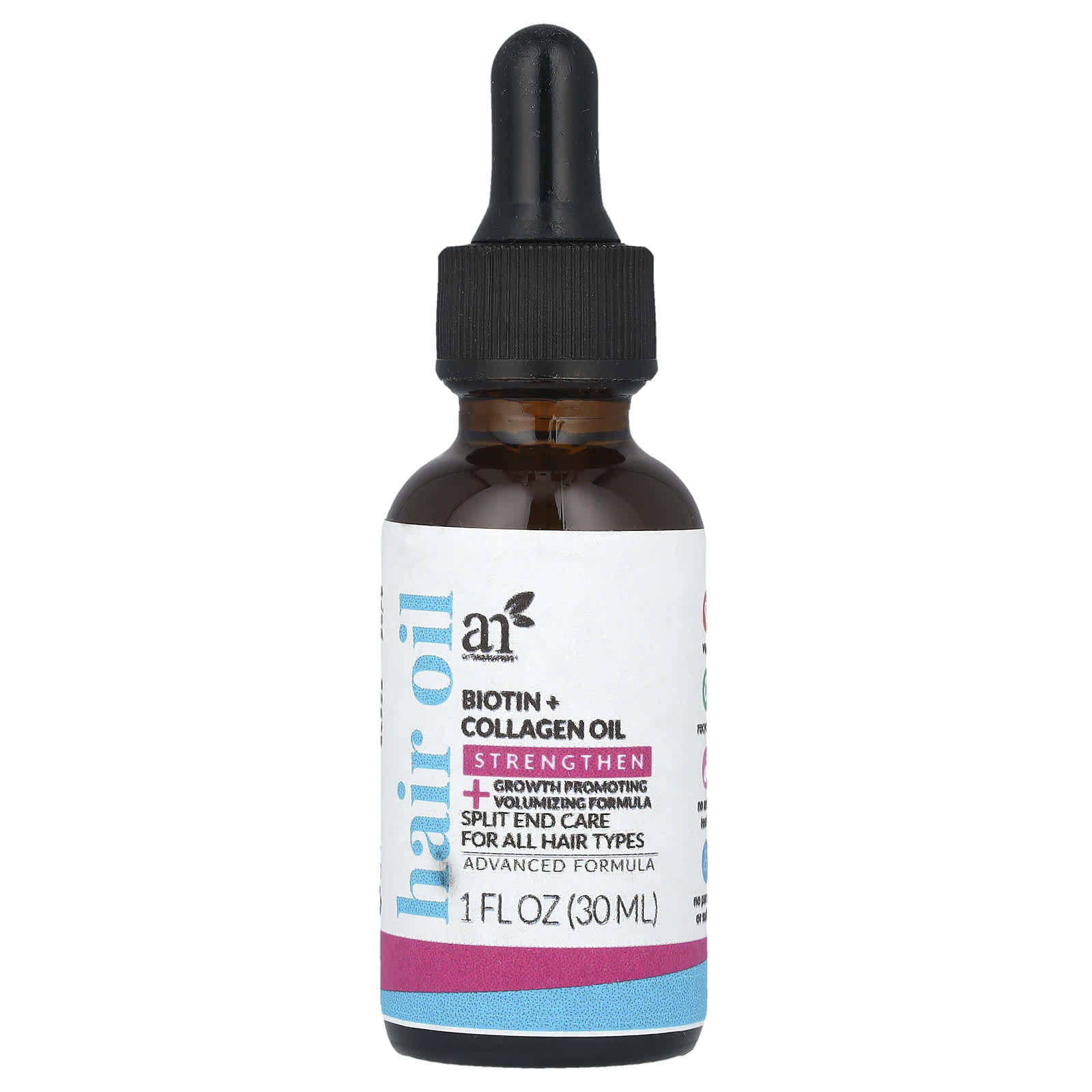 artnaturals, Масло для волос, биотин + коллагеновое масло, 1 жидкая унция (30 мл)