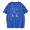 Men's Summer Comfortable and Breathable Short Sleeved Colorful Bear Print Trend Casual Hip-hop Fashion Street Style T-shirt