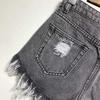 Damen-Shorts mit Quaste, lockeres All-Match, hohe Taille, Knopfleiste, zerrissene Shorts, Freizeitkleidung