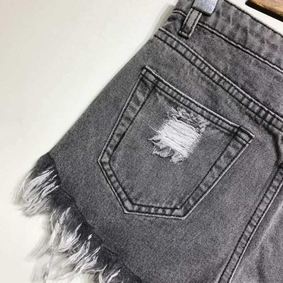 Damen-Shorts mit Quaste, lockeres All-Match, hohe Taille, Knopfleiste, zerrissene Shorts, Freizeitkleidung