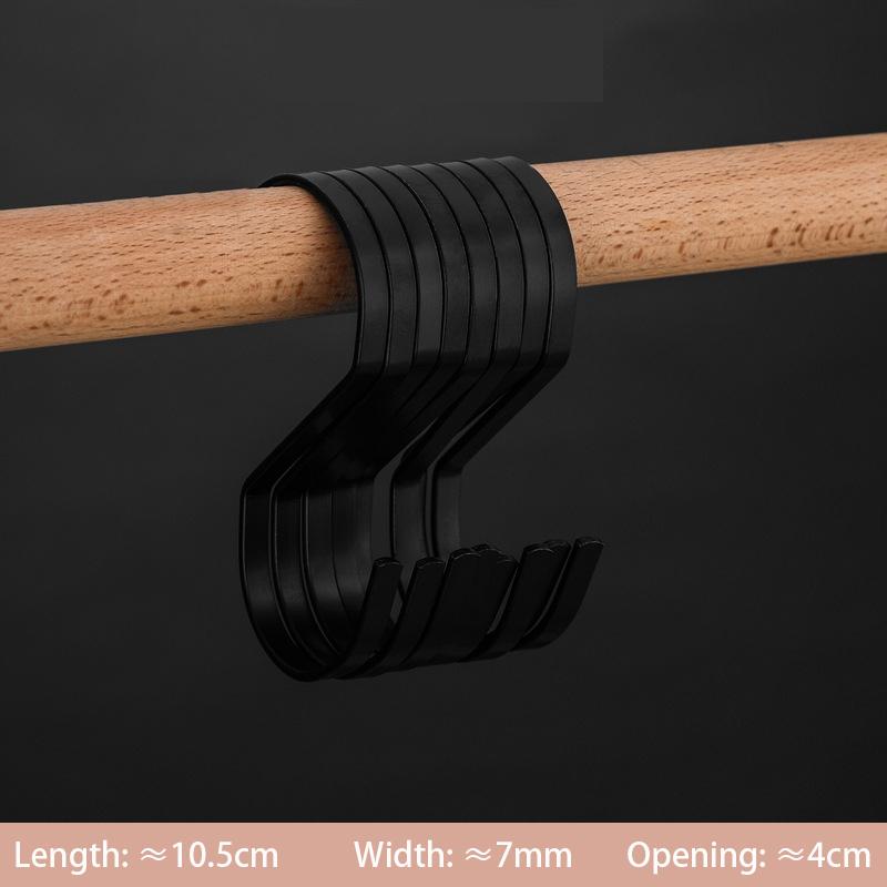 

10/20/30 шт. Подвесные крючки из нержавеющей стали, Золотые S-образные крючки для одежды, шапок, сумок, Многофункциональное S-образное кольцо для кухни, ванной комнаты 10PCS чёрный